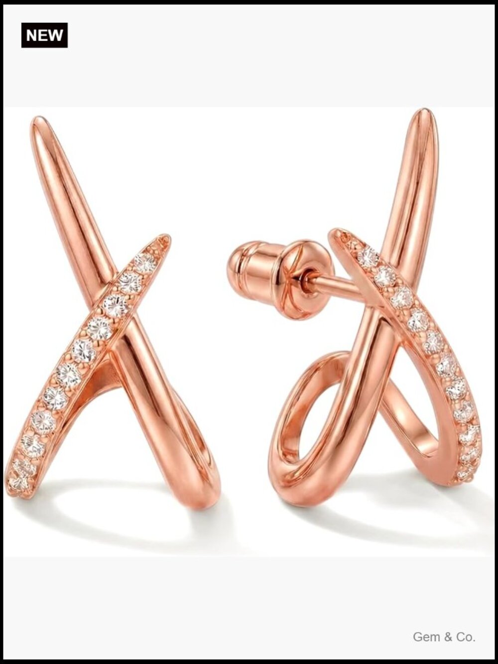 14K Gold Stud Earrings Dainty Cubic Zirconia Hypoallergenic Gift